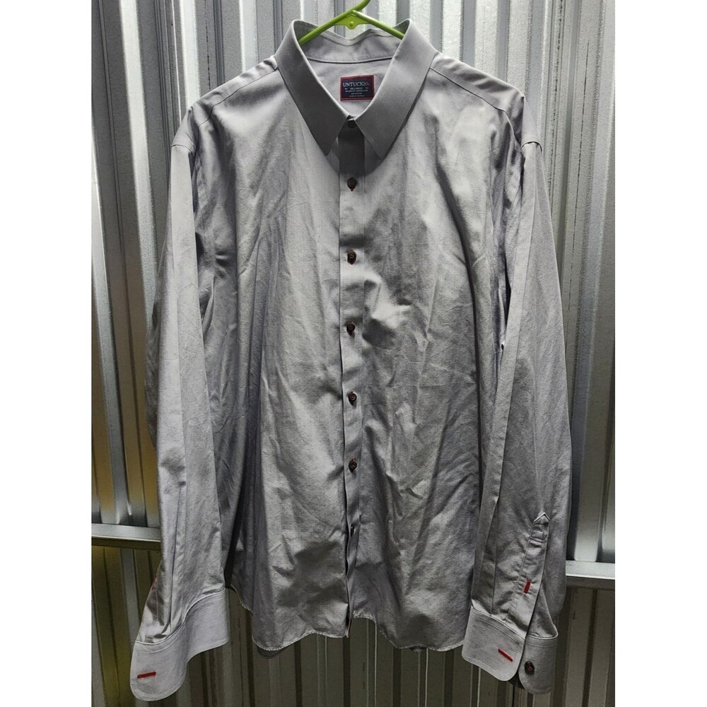 Untuckit Relaxed Fit Wrinkle Free Long Sleeve Button Up Men's Shirt Size XXL